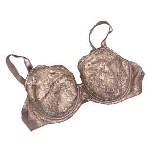 Pour Moi Pink and Cream Lace Underwire Bra  Size 38D